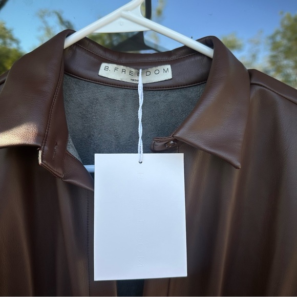 B. Freedom Brown Vegan Leather Sloan Jumpsuit, Women’s Size Medium, NWT - Picture 6 of 15